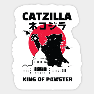 Catzilla King of Pawster Sticker